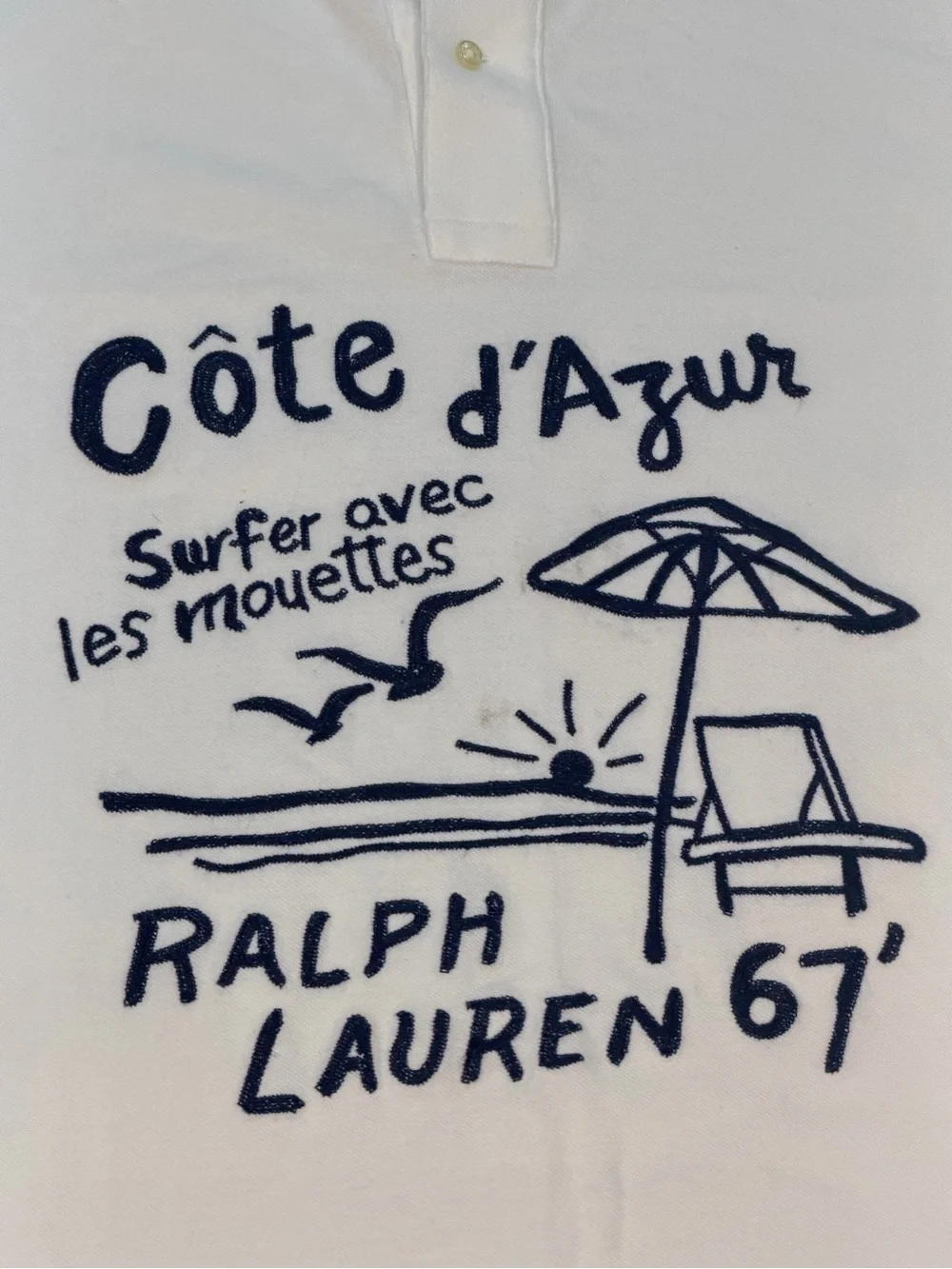 POLO RALPH LAUREN Classic Fit Côte d'Azur-Print White Polo Shirt Mens XLT NWOT
